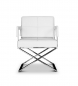 Preview: White leather armrest chair